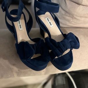 Beautiful blue suede Miu Miu sandals